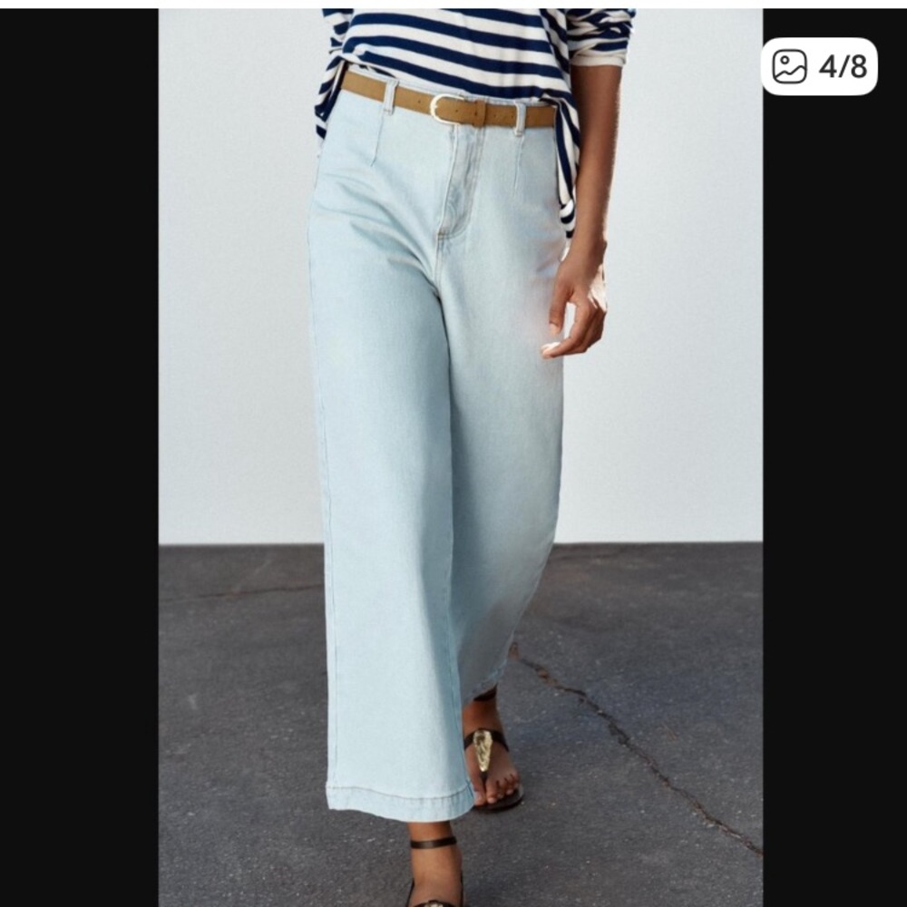 Zara Sky Blue Flare Jeans